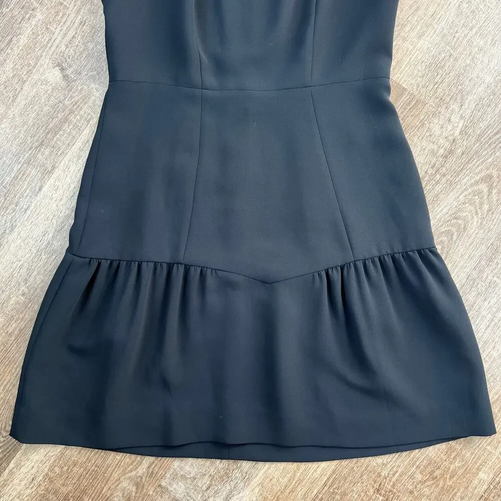Sandro Black Ruffle Sleeveless Mini Dress Date Night Business - Picture 5 of 8